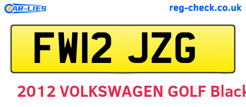 FW12JZG are the vehicle registration plates.