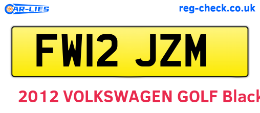 FW12JZM are the vehicle registration plates.