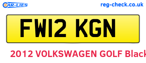 FW12KGN are the vehicle registration plates.