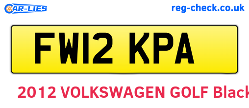 FW12KPA are the vehicle registration plates.