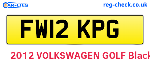 FW12KPG are the vehicle registration plates.