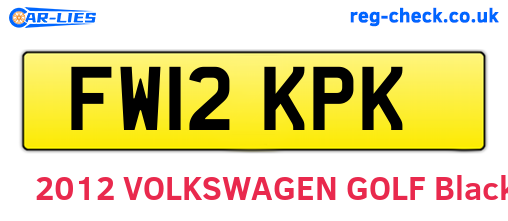 FW12KPK are the vehicle registration plates.