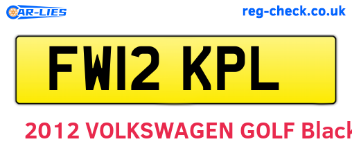 FW12KPL are the vehicle registration plates.