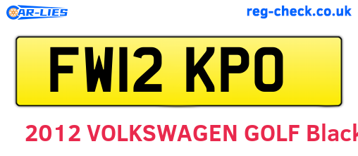 FW12KPO are the vehicle registration plates.