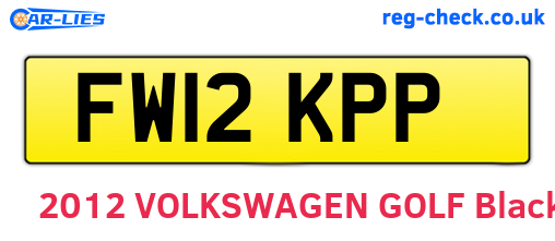 FW12KPP are the vehicle registration plates.