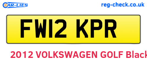 FW12KPR are the vehicle registration plates.