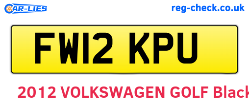 FW12KPU are the vehicle registration plates.