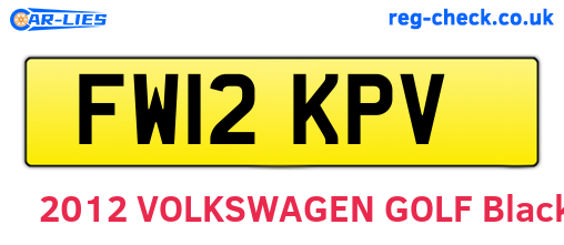 FW12KPV are the vehicle registration plates.