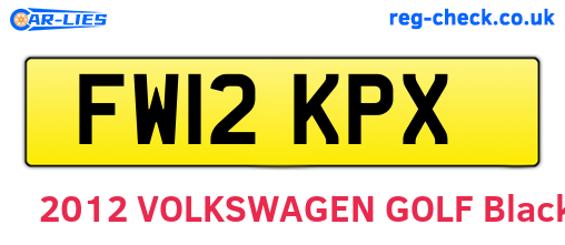 FW12KPX are the vehicle registration plates.