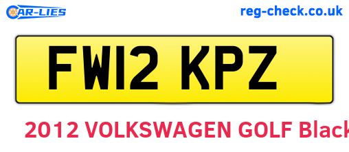 FW12KPZ are the vehicle registration plates.