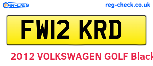 FW12KRD are the vehicle registration plates.