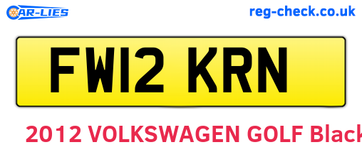FW12KRN are the vehicle registration plates.