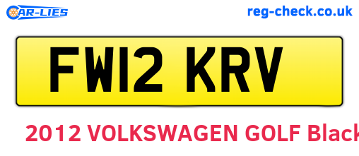 FW12KRV are the vehicle registration plates.