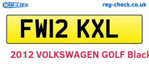 FW12KXL are the vehicle registration plates.
