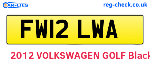 FW12LWA are the vehicle registration plates.
