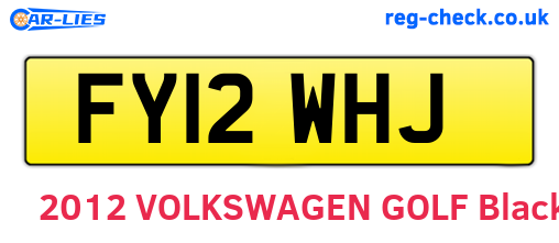 FY12WHJ are the vehicle registration plates.