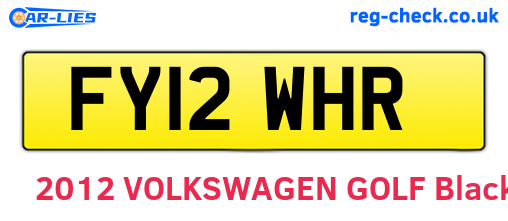 FY12WHR are the vehicle registration plates.