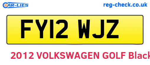 FY12WJZ are the vehicle registration plates.