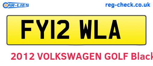 FY12WLA are the vehicle registration plates.