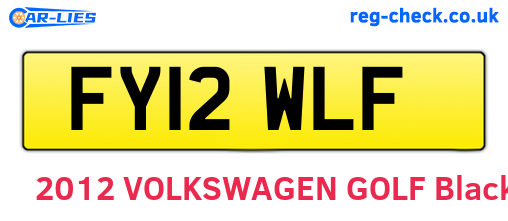 FY12WLF are the vehicle registration plates.