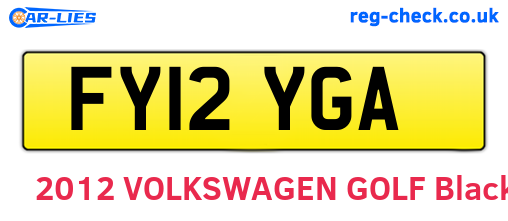 FY12YGA are the vehicle registration plates.