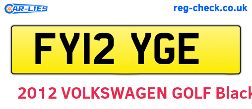 FY12YGE are the vehicle registration plates.