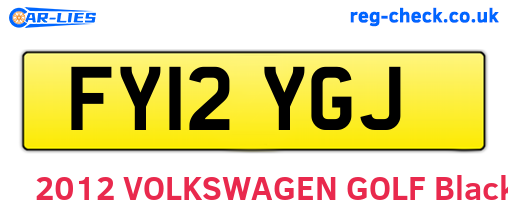 FY12YGJ are the vehicle registration plates.