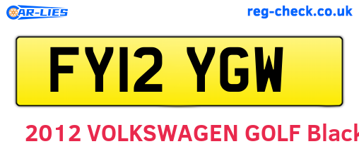 FY12YGW are the vehicle registration plates.