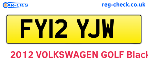 FY12YJW are the vehicle registration plates.