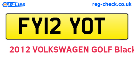 FY12YOT are the vehicle registration plates.