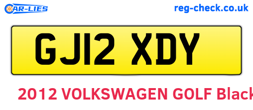 GJ12XDY are the vehicle registration plates.