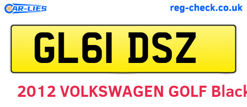 GL61DSZ are the vehicle registration plates.