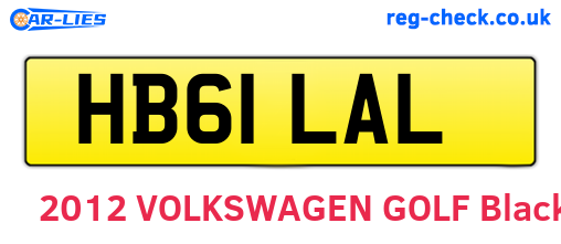 HB61LAL are the vehicle registration plates.
