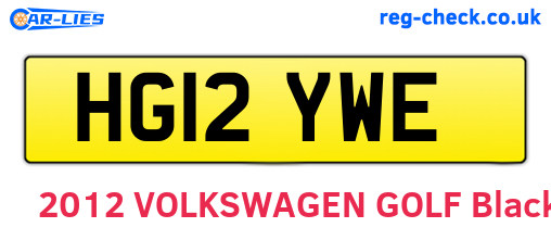 HG12YWE are the vehicle registration plates.
