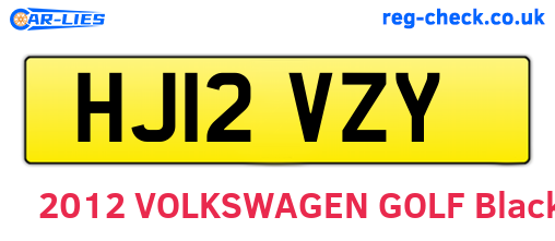HJ12VZY are the vehicle registration plates.