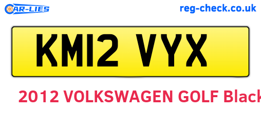 KM12VYX are the vehicle registration plates.
