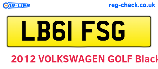LB61FSG are the vehicle registration plates.
