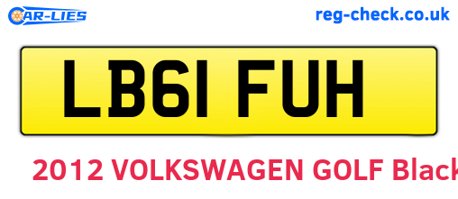 LB61FUH are the vehicle registration plates.