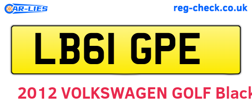 LB61GPE are the vehicle registration plates.