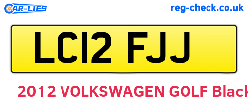 LC12FJJ are the vehicle registration plates.