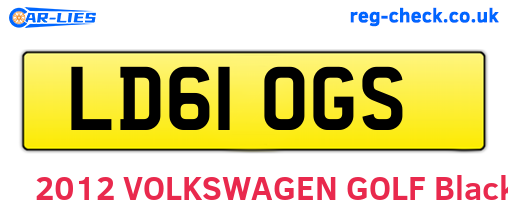 LD61OGS are the vehicle registration plates.