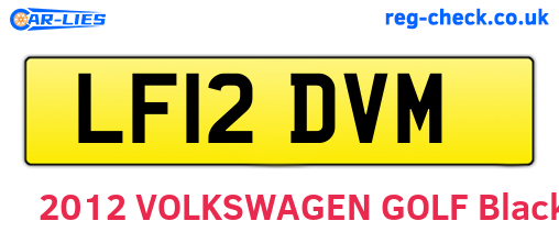 LF12DVM are the vehicle registration plates.