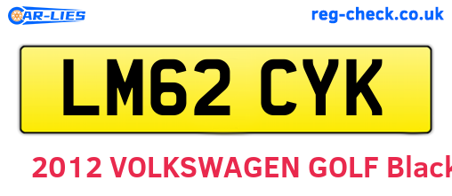 LM62CYK are the vehicle registration plates.