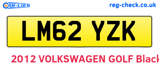 LM62YZK are the vehicle registration plates.