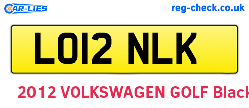 LO12NLK are the vehicle registration plates.