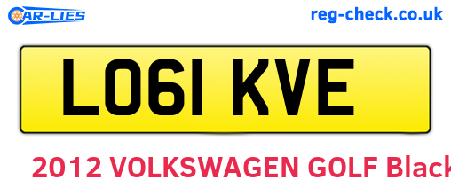 LO61KVE are the vehicle registration plates.