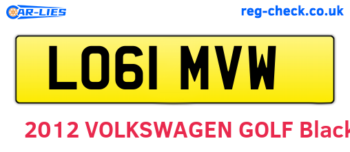 LO61MVW are the vehicle registration plates.