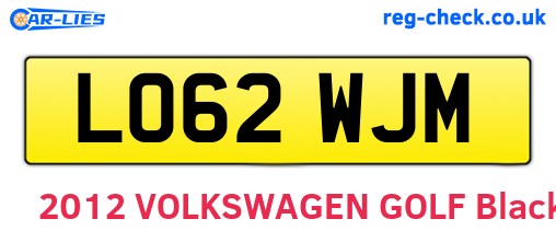 LO62WJM are the vehicle registration plates.