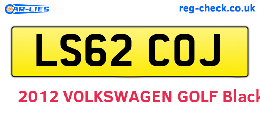LS62COJ are the vehicle registration plates.