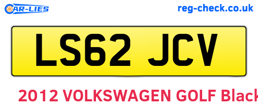 LS62JCV are the vehicle registration plates.